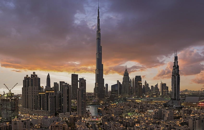 the city, Dubai, UAE, Downtown Dubai for, downtown dubai cityscape HD wallpaper