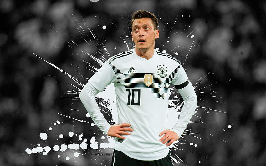 Mesut Ozil, football stars, grunge, German National Team, footballers, soccer, Ozil with resolution 3840x2400. High Quality, ozil germany HD wallpaper