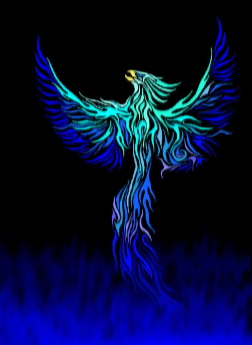 4 Blue Phoenix, phoenix bird iphone HD phone wallpaper