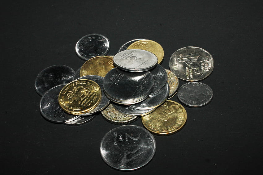 Monedas de rupias indias, moneda india fondo de pantalla