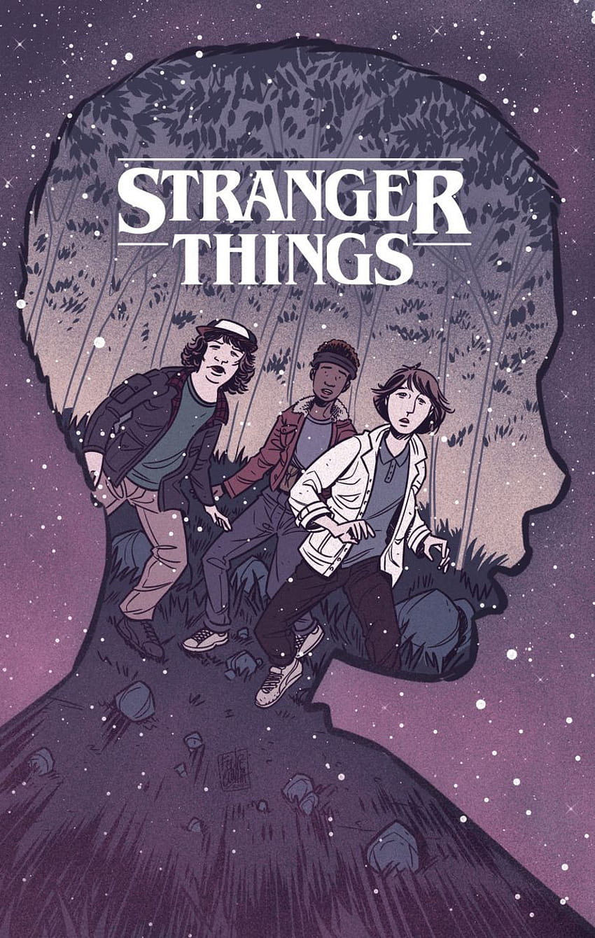 Stranger Things, cartone animato di Millie Bobby Brown Sfondo del telefono HD