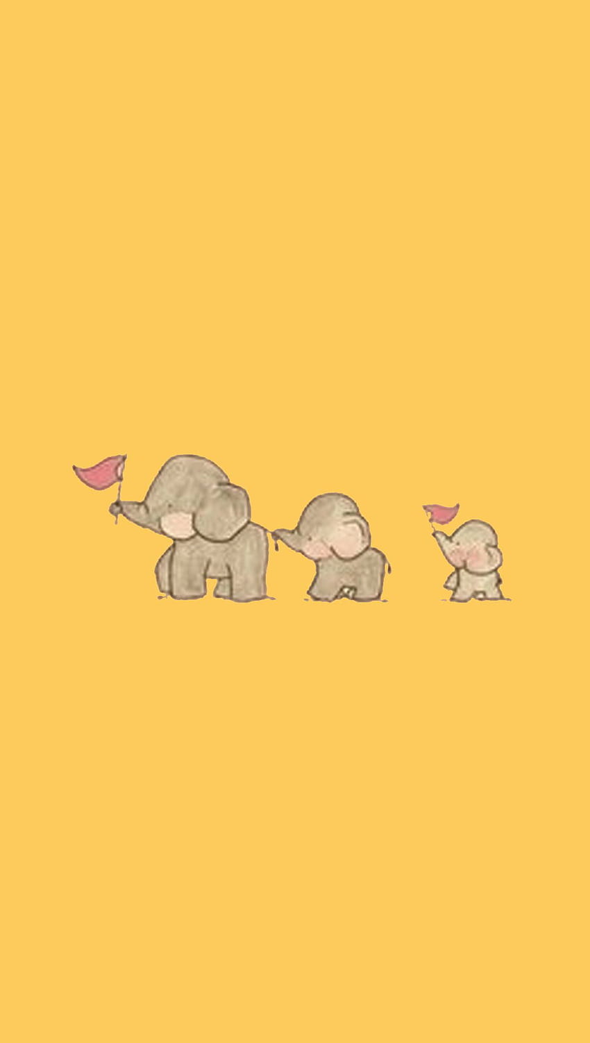 35 Yellow Aesthetic, cute elephant aesthetic HD phone wallpaper