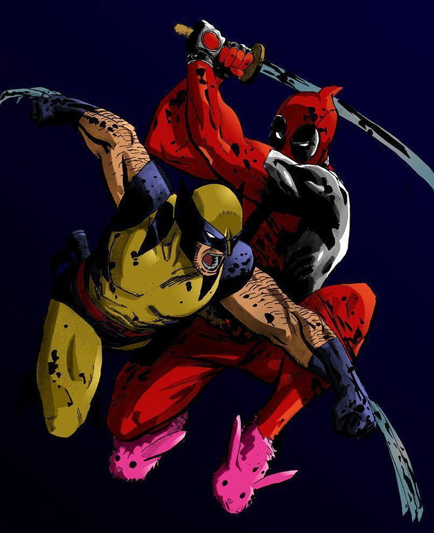 Deadpool contra Wolverine Cómic, Wolverine vs Deadpool fondo de pantalla del teléfono