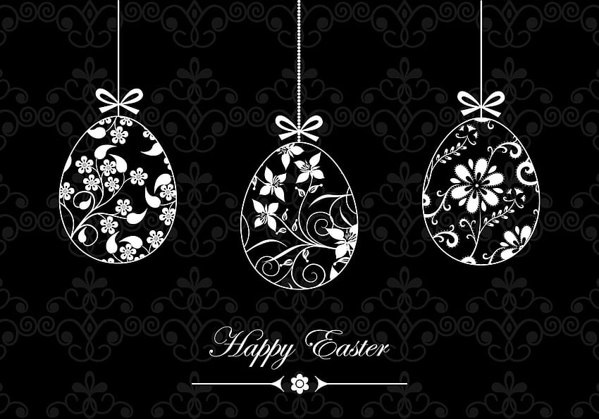 Black and White Happy Easter and Brush Pack HD wallpaper