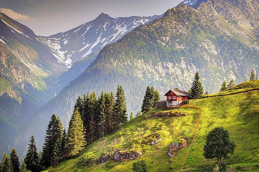 Alpler İsviçre Doğa Dağlar Manzarası, İsviçre manzarası HD duvar kağıdı