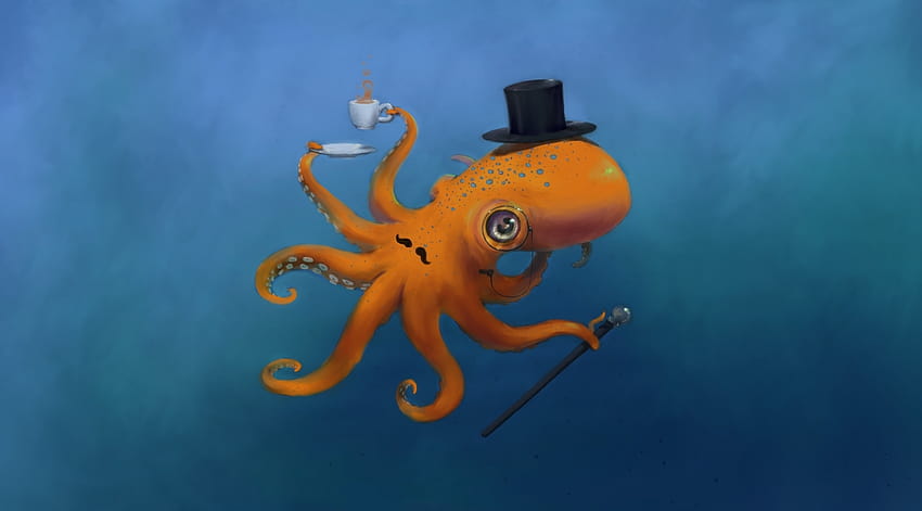 Octopus Art, cute octopus HD wallpaper