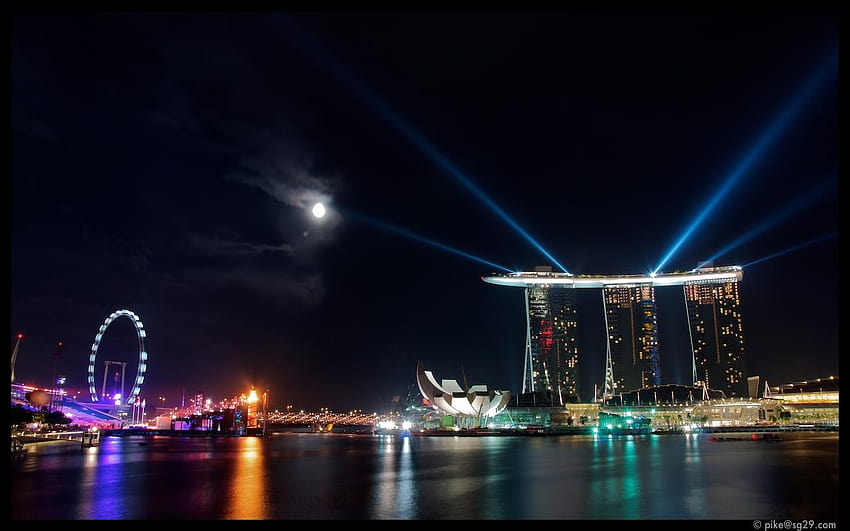Marina Bay Sands Hotel Singapore, marina bay sands night HD wallpaper