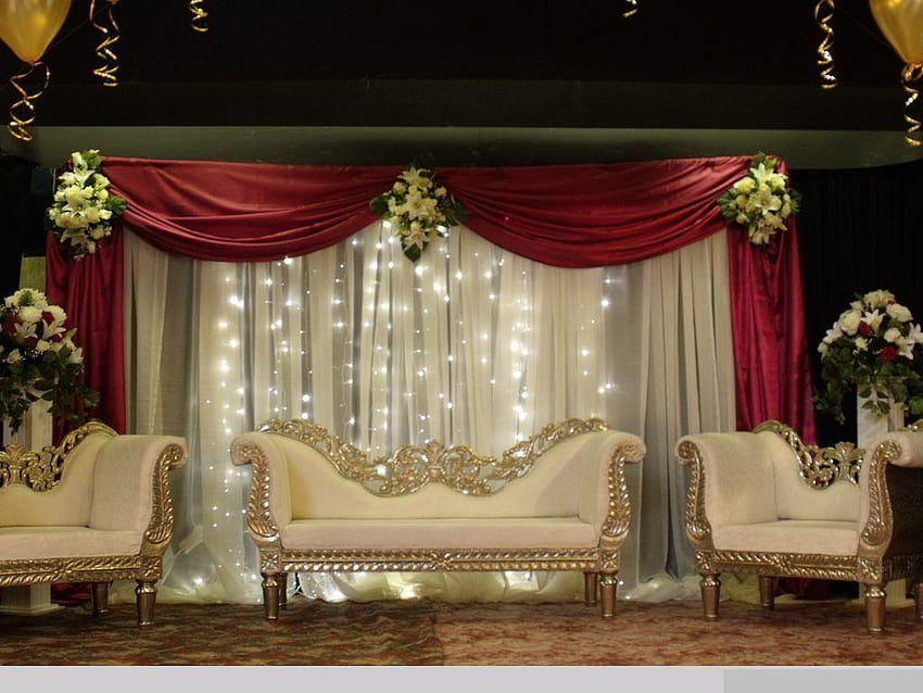 Latar Belakang Panggung Pernikahan dengan bunga http, dekorasi latar belakang panggung Wallpaper HD