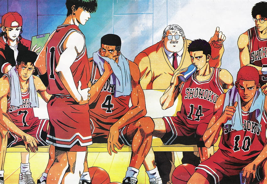 Anime sports basketball group guys Slam Dunk Series Mitsuyoshi, rukawa kaede HD wallpaper