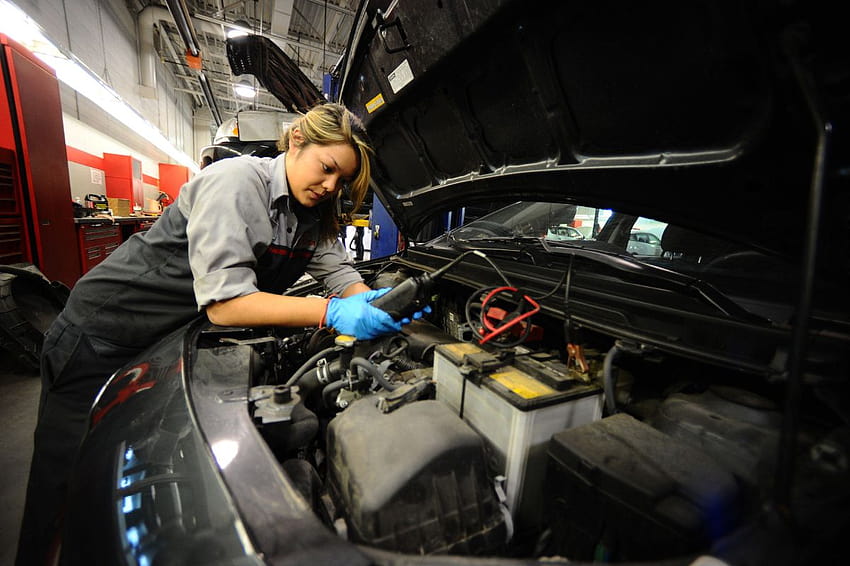 Kolumne Mechanikerinnen begegnen Mad Men-Momenten bei der Arbeit, Frauen bei Jobs HD-Hintergrundbild