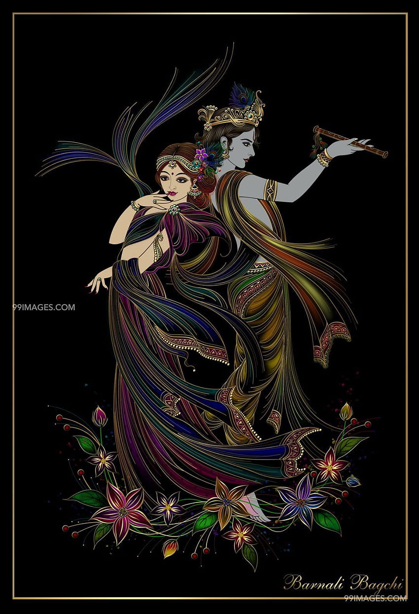 Radha Krishna posted by Sarah Sellers, radha krishna black HD phone wallpaper