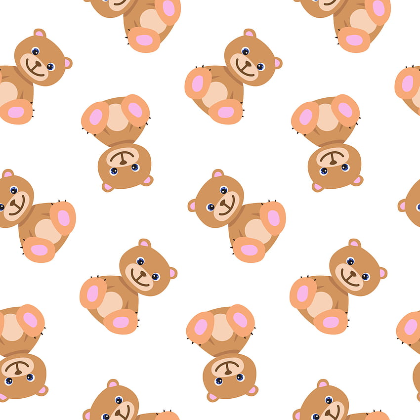 Seamless pattern with cute brown teddy bear in pastel colors. Baby illustration. Cartoon print for kids. Perfect for children clothes, textile, nursery , gift wrap, greeting cards 4785953 Vector Art at Vecteezy, teddy bear cartoon HD phone wallpaper
