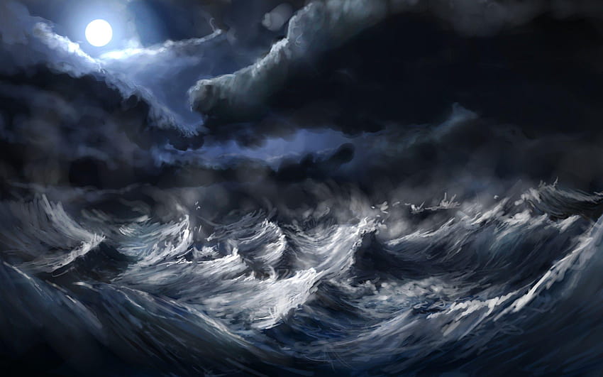 ใหม่ Dark Ocean Storm To พายุทะเล วอลล์เปเปอร์ HD