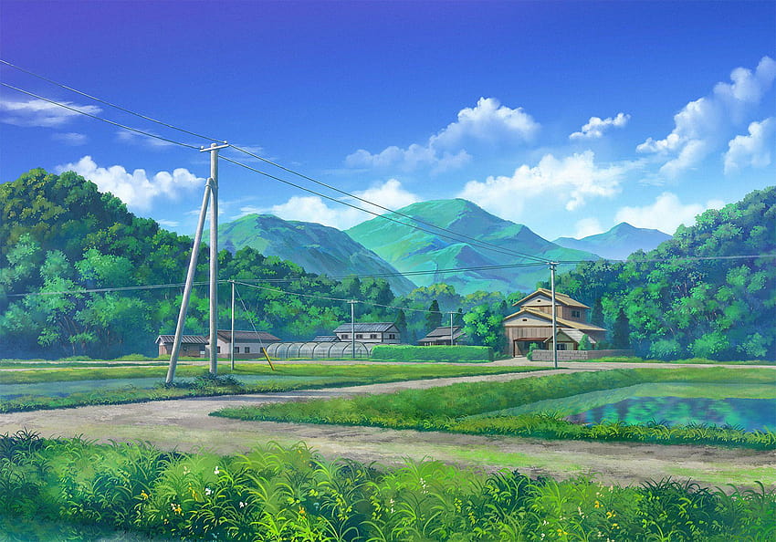 Countryside [1920x1342] in 2019, anime places HD wallpaper