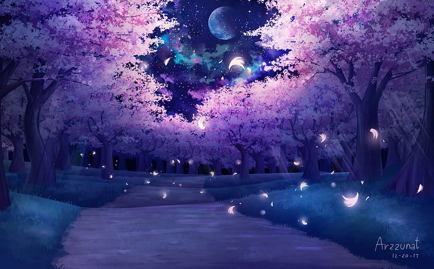 Anime Garden, park anime night HD wallpaper | Pxfuel