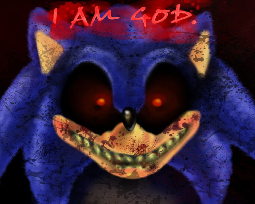 Sonic Exe Аз съм Бог HD тапет