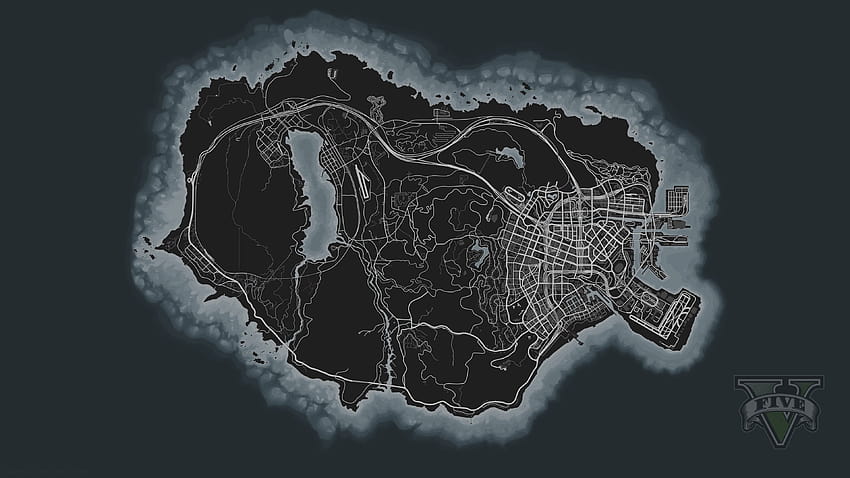 I made a of the GTA V Map. Enjoy :): GrandTheftAutoV HD wallpaper