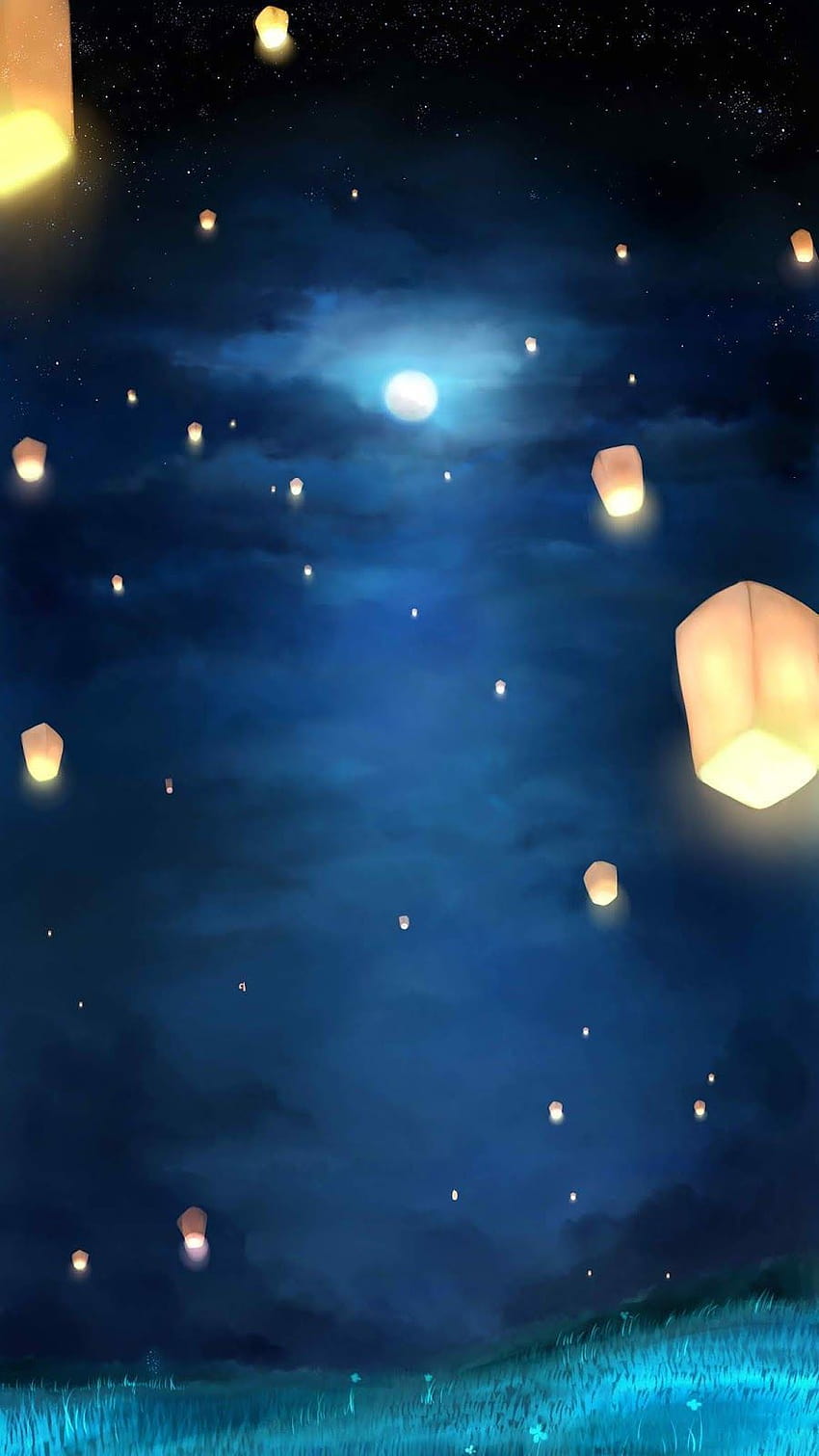 Aesthetic Night Sky Anime Backgrounds, sky aesthetic anime HD phone wallpaper
