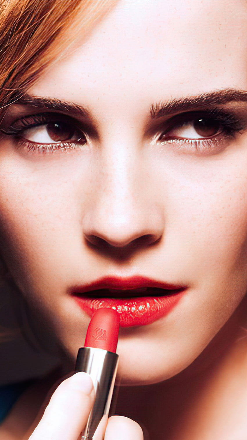 Emma Watson Red Lipstick Ultra Mobile, emma watson 2021 HD phone wallpaper