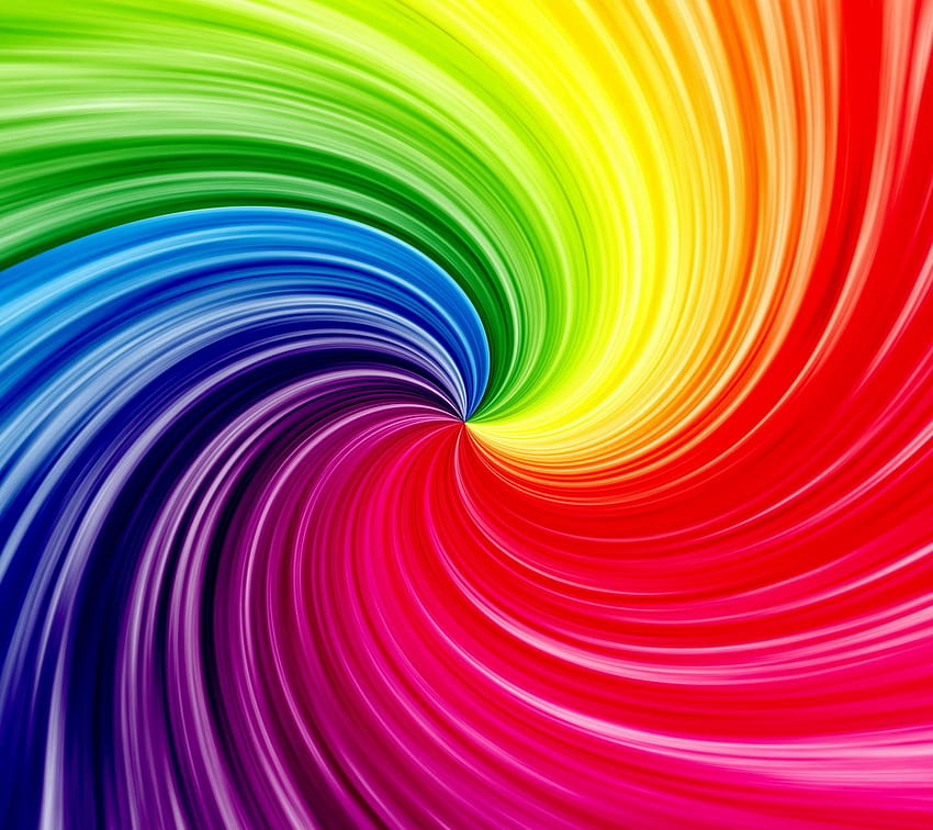 Espiral de alta definição 61986, redemoinho de arco-íris papel de parede HD