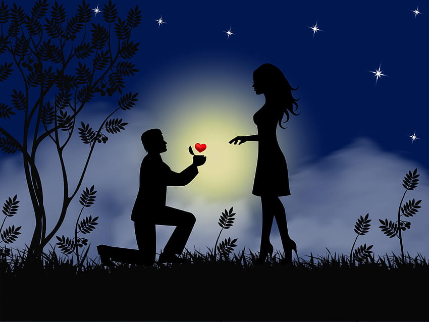 Love, People, Silhouette, Romantic, Couple, Man, Artistic, romantic love HD wallpaper