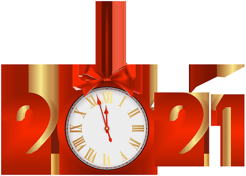 2021 with Clock Red PNG Clipart ...gallery.yopriceville HD wallpaper