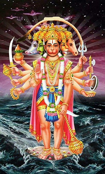 Download Panchmukhi Hanuman In Sea Rock Wallpaper  Wallpaperscom