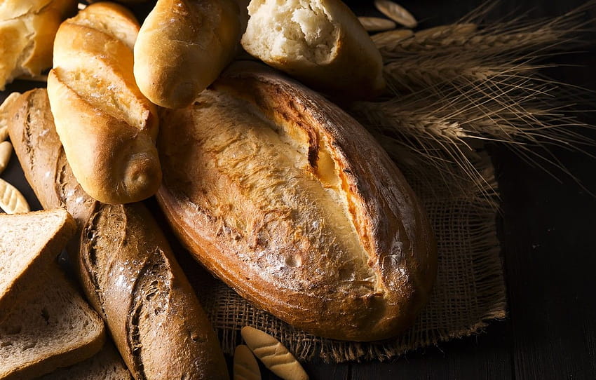 spikelets, bread, baguette, cuts , section еда HD wallpaper