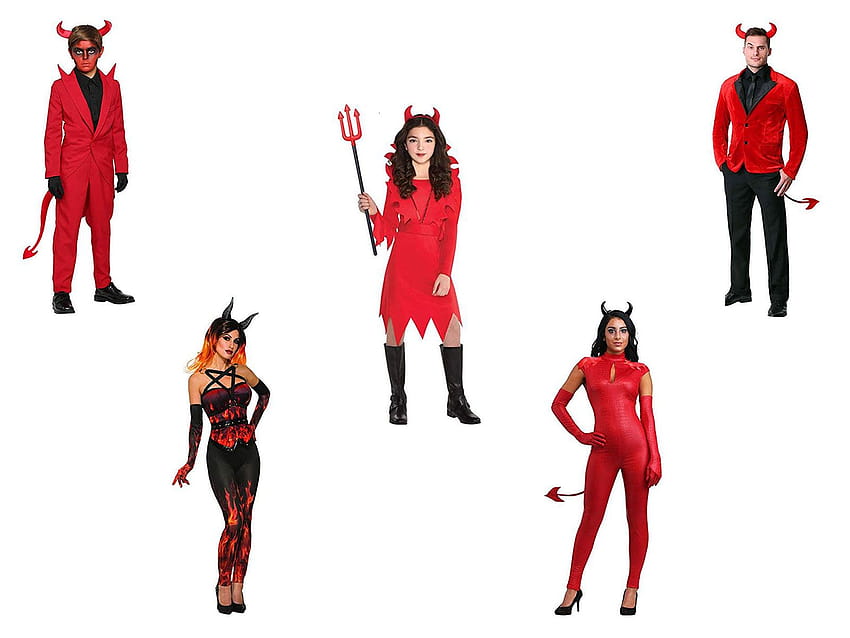 2019年子供、男性、女性向けの恐ろしいハロウィーンの悪魔の衣装のアイデア、ハロウィーンの悪魔の火 高画質の壁紙