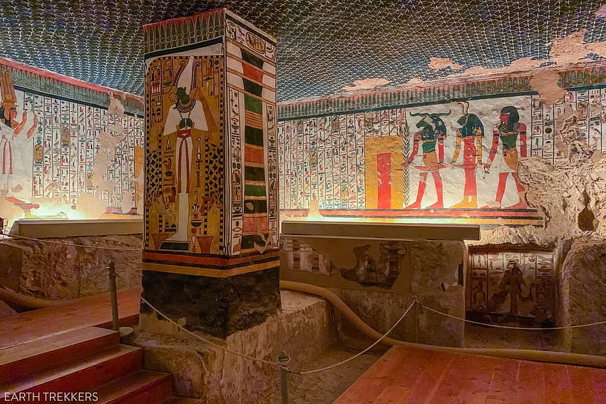 ネフェルタリ女王の墓の内部、石棺 高画質の壁紙