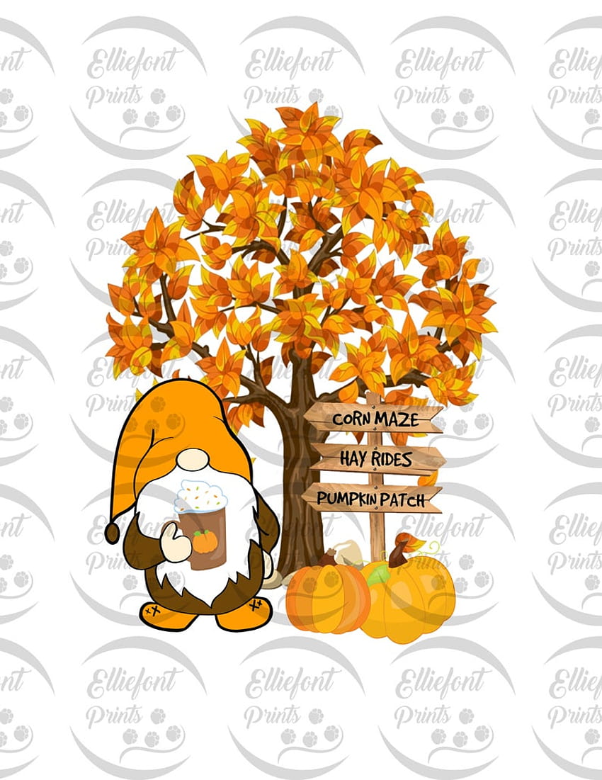 パンプキン スパイス 秋 Gnome 昇華 PNG ファイル 秋 感謝祭 秋のデザイン HD電話の壁紙