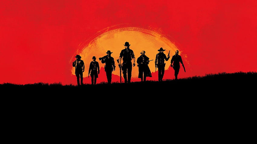 gracze, Red Dead Redemption, gry wideo, gracz, czerwony, zachód słońca, red dead redemption 2 Tapeta HD