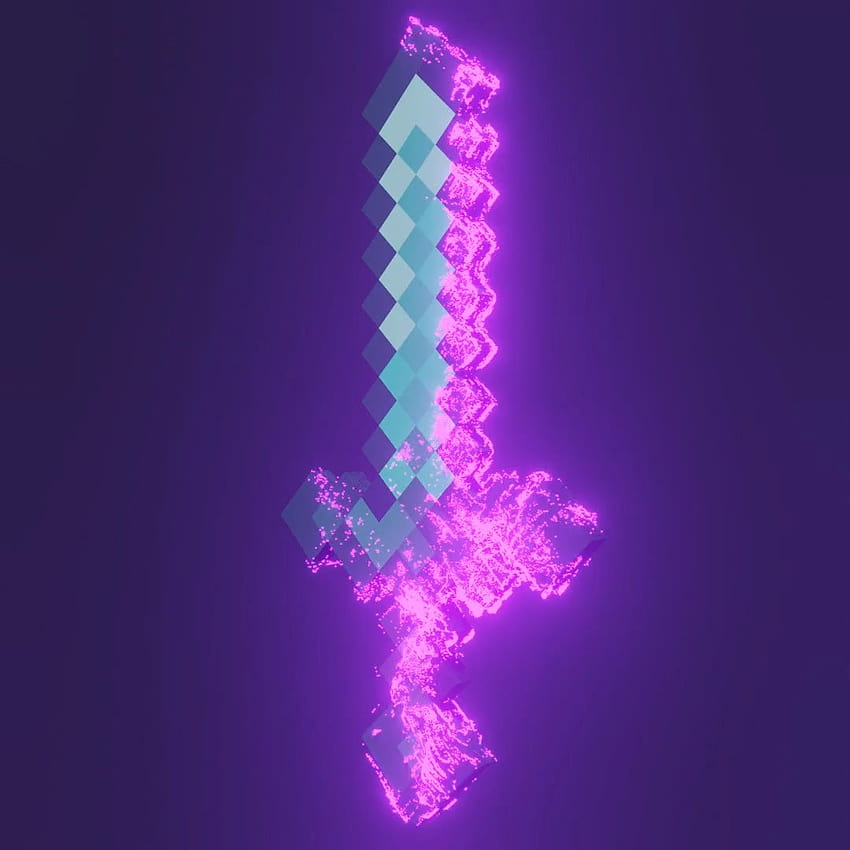 I made a diamond sword in blender : r/Minecraft, enchanted diamond sword minecraft HD phone wallpaper