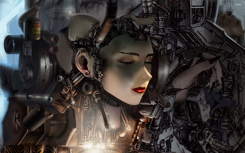 Cyberpunk woman getting built, cyberpunk woman warrior HD wallpaper