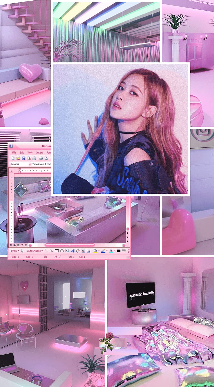 toedit blackpink rose chaeyoung pink aesthetic wall, blackpink gold phone HD phone wallpaper
