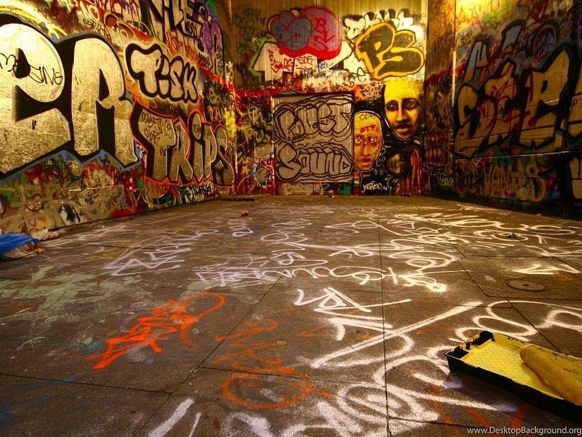 Planos de fundo Modelos de convite de dança de graffiti hip hop, fundo de graffiti de hip hop papel de parede HD