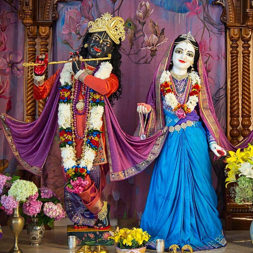 3d del Señor Krishna y Radha, amor de Krishna fondo de pantalla del teléfono