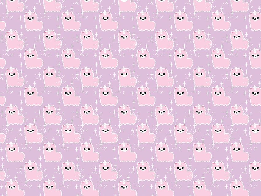 Pink cat print illustration, background, texture, art, unicorn • For You For & Mobile HD wallpaper