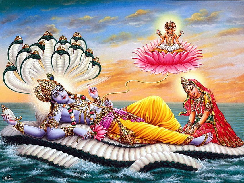 & of Bhagwan Vishnu, vishnu laxmi HD wallpaper
