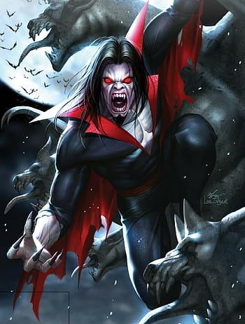 Wallpaper night, the moon, vampire, Morbius, Spider-Man The Animated  Series, Michael Morbius, living vampire for mobile and desktop, section  арт, resolution 2542x2025 - download