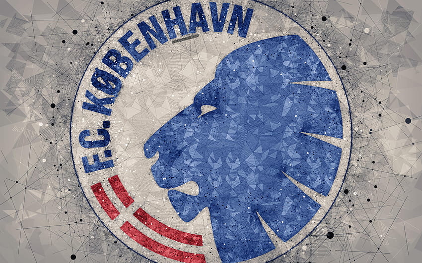 FC Copenhagen, logo, geometric art, Danish HD wallpaper