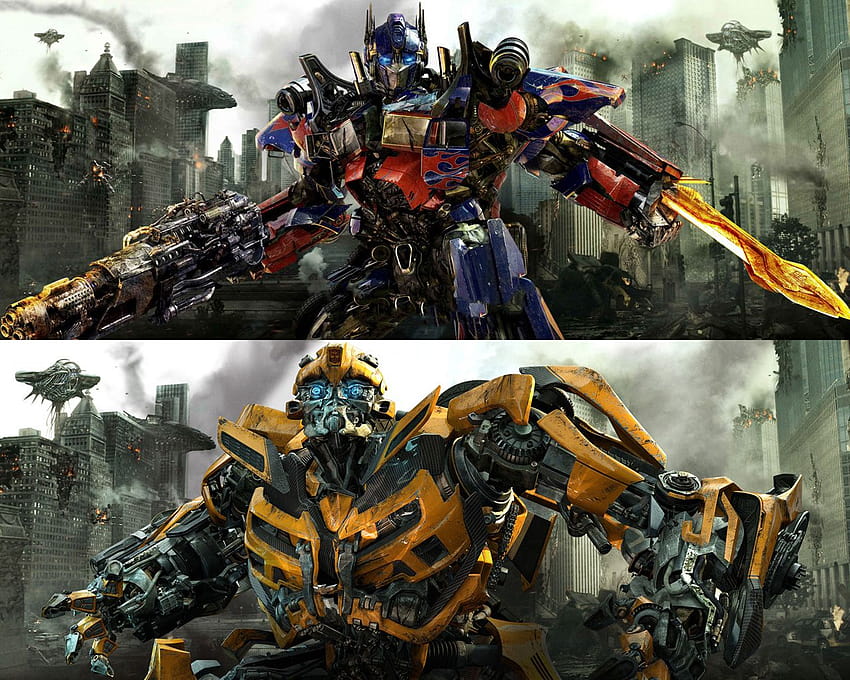 Optimus Prime And Bumblebee Fight, bumblebee optimus prime HD wallpaper