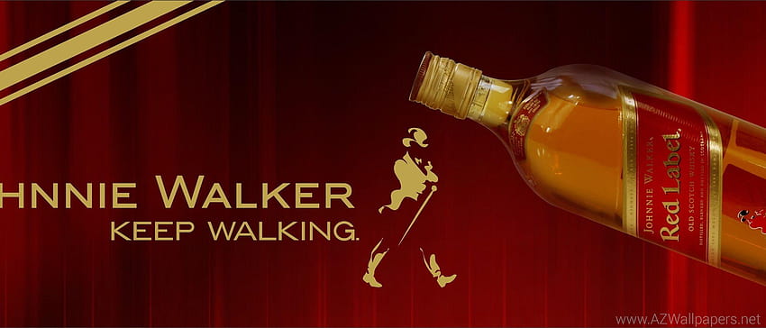 Logo Johnnie Walker Keep Walking, etiqueta vermelha papel de parede HD
