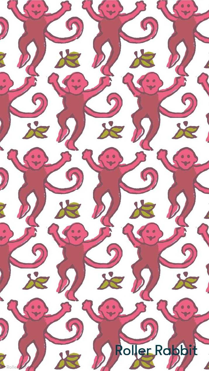 Roller Rabbit Pink Monkeys Images  Wallmost