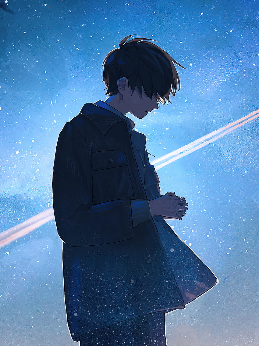 Anime Boy Alone Night Scenery PC [2160x3840] for your , Mobile & Tablet, 혼자 애니메이션 HD 전화 배경 화면