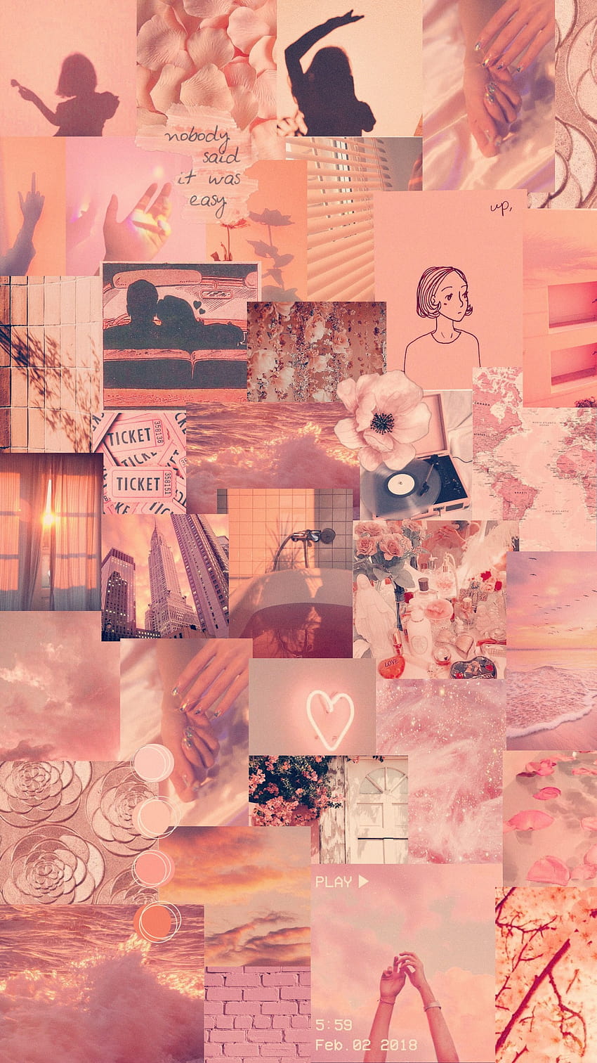 Pastel Aesthetic Collage, peach aesthetic collage HD phone wallpaper