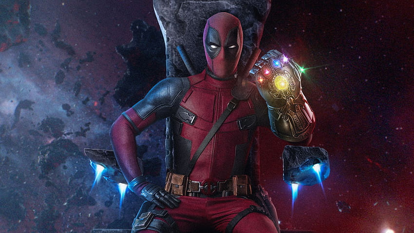 Deadpool avec Infinity Gauntlet, super-héros, arrière-plans et deadpool pour pc Fond d'écran HD