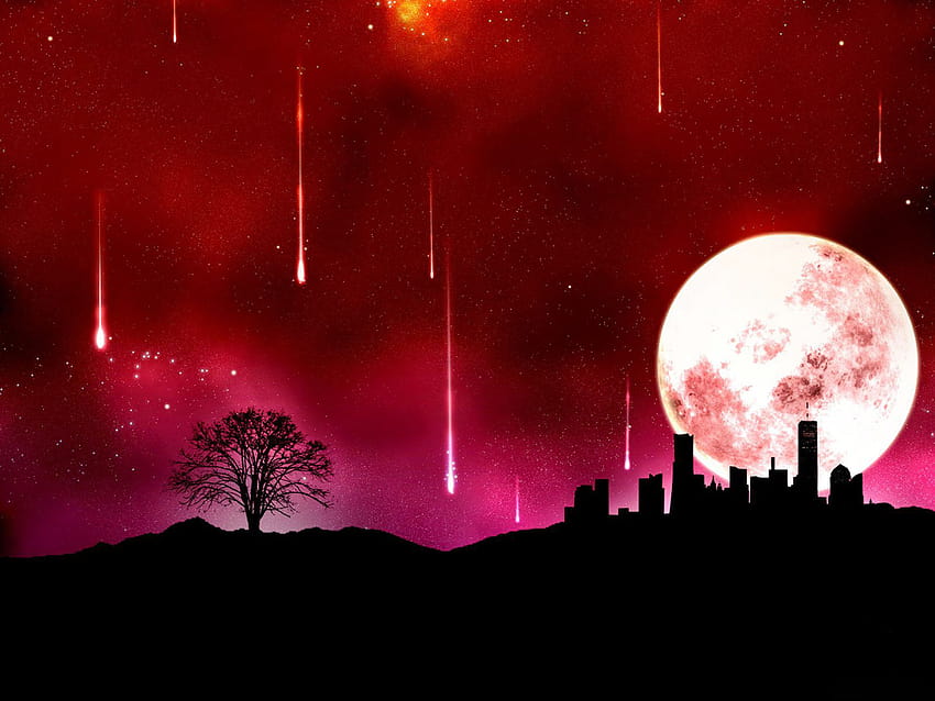 Best 5 Blood Moon Abstract on Hip, red moon anime HD wallpaper | Pxfuel