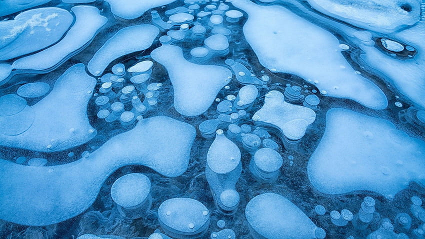 自然、冬、氷、泡、霜、青、雪 / とモバイルの背景、冬の泡 高画質の壁紙