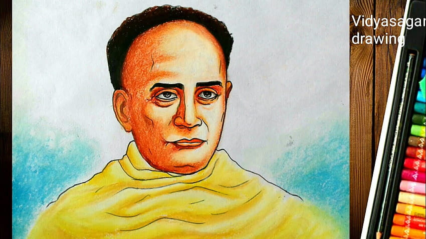 For Indian friends Ishwar Chandra Vidyasagar portrait with ballpoint pen  and white charcoal on toned paper... : r/drawing